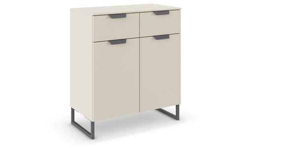 KOMMODE in 80/81/42 cm - Champagner/Dunkelgrau, Design, Holzwerkstoff/Metall (80/81/42cm) - Carryhome