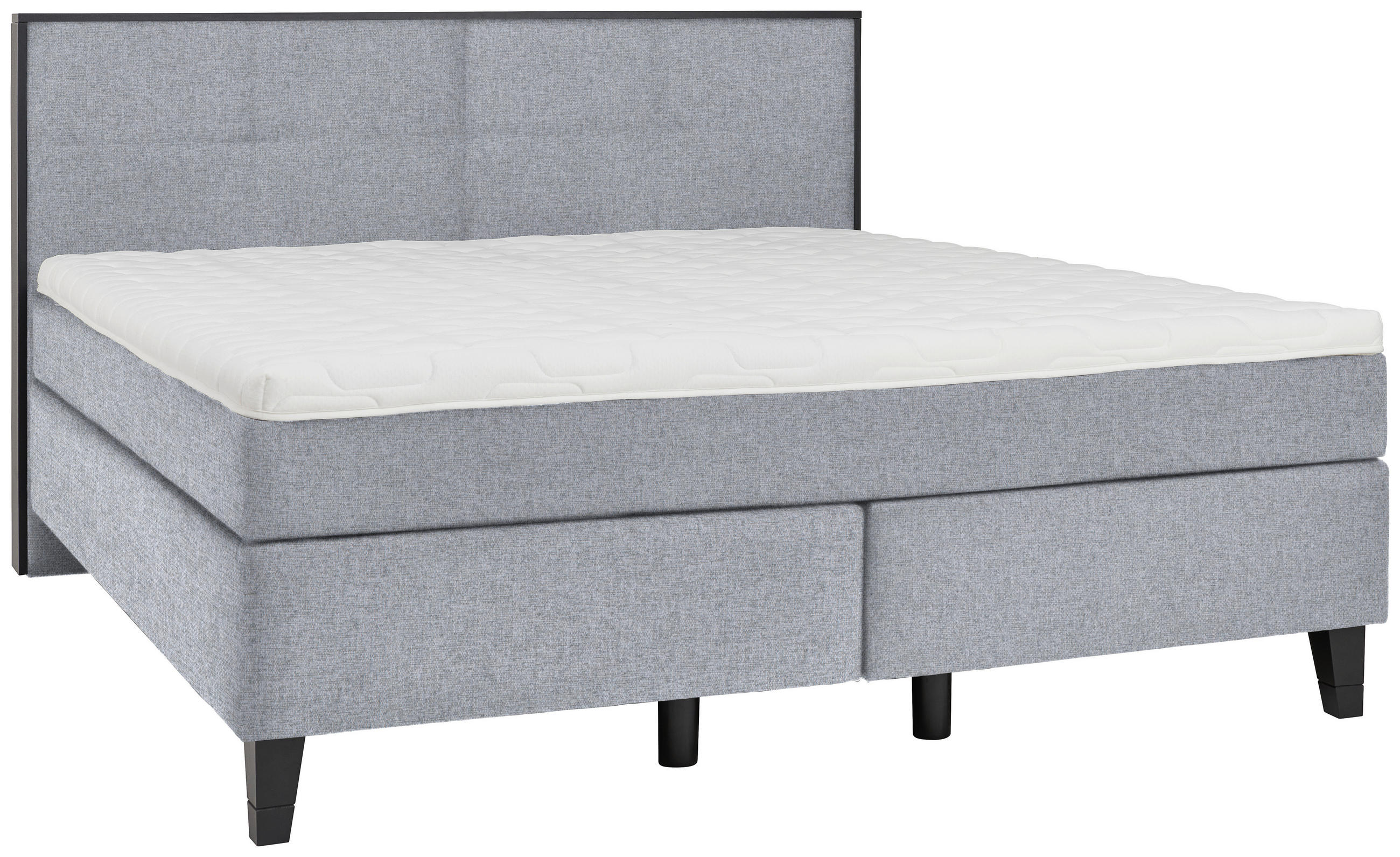 BOXSPRINGBETT 160/200 cm  in Hellgrau  - Hellgrau/Schwarz, Design, Holz/Textil (160/200cm) - Hom`in