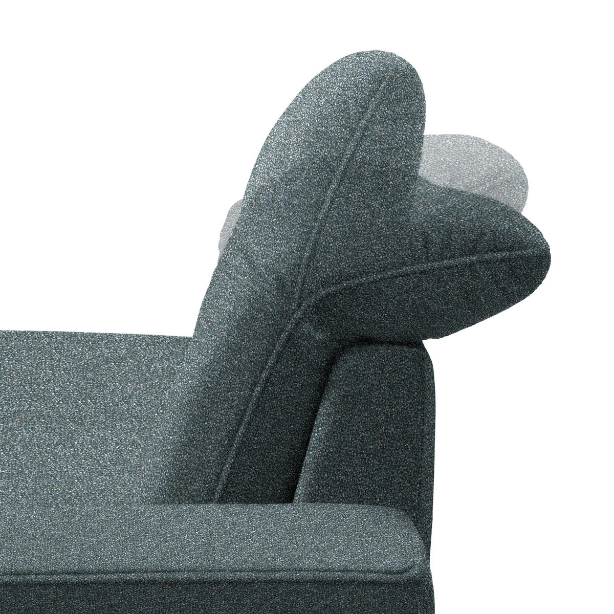 ECKSOFA in Mikrofaser Blaugrau  - Blaugrau/Schwarz, Design, Textil/Metall (203/266cm) - Johann Jakob
