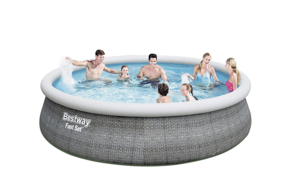 BAZÉN 457/107 cm - modrá/sivá, Konventionell, plast (457/107cm) - Bestway