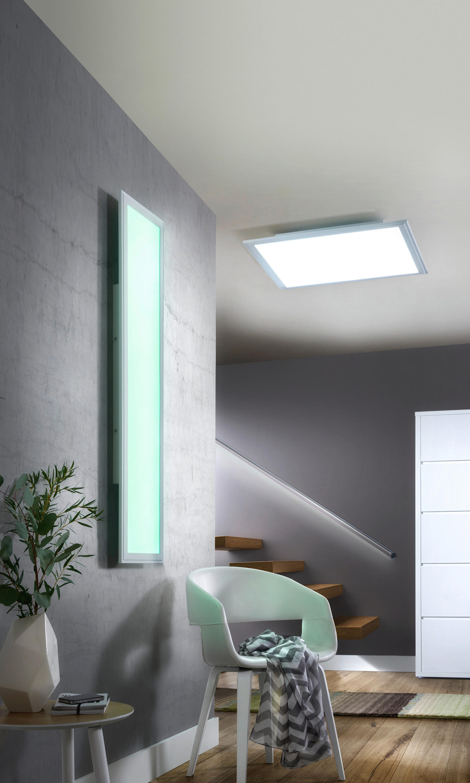 LED-DECKEN- UND EINBAULEUCHTE Connect - Weiß, Design, Kunststoff/Metall (45/45/1,5cm)