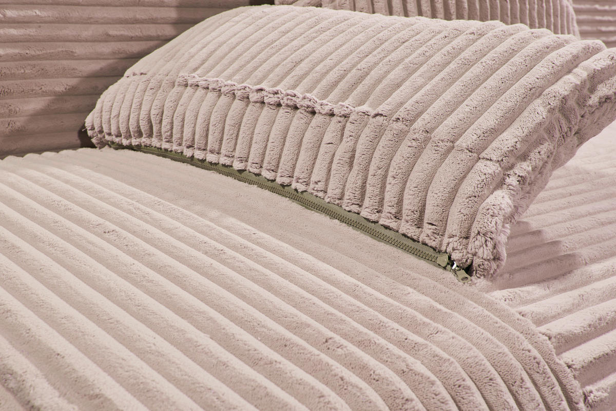 SCHLAFSOFA in Cord Rosa  - Schwarz/Rosa, Konventionell, Kunststoff/Textil (211/96/105cm) - MID.YOU