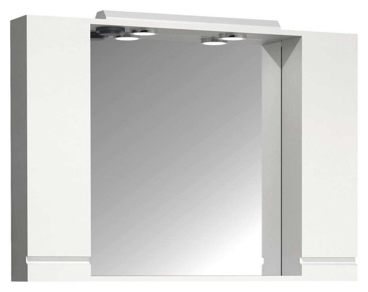 SPEGELSKÅP  - vit, Modern, trämaterial/glas (100/71/14cm) - MID.YOU