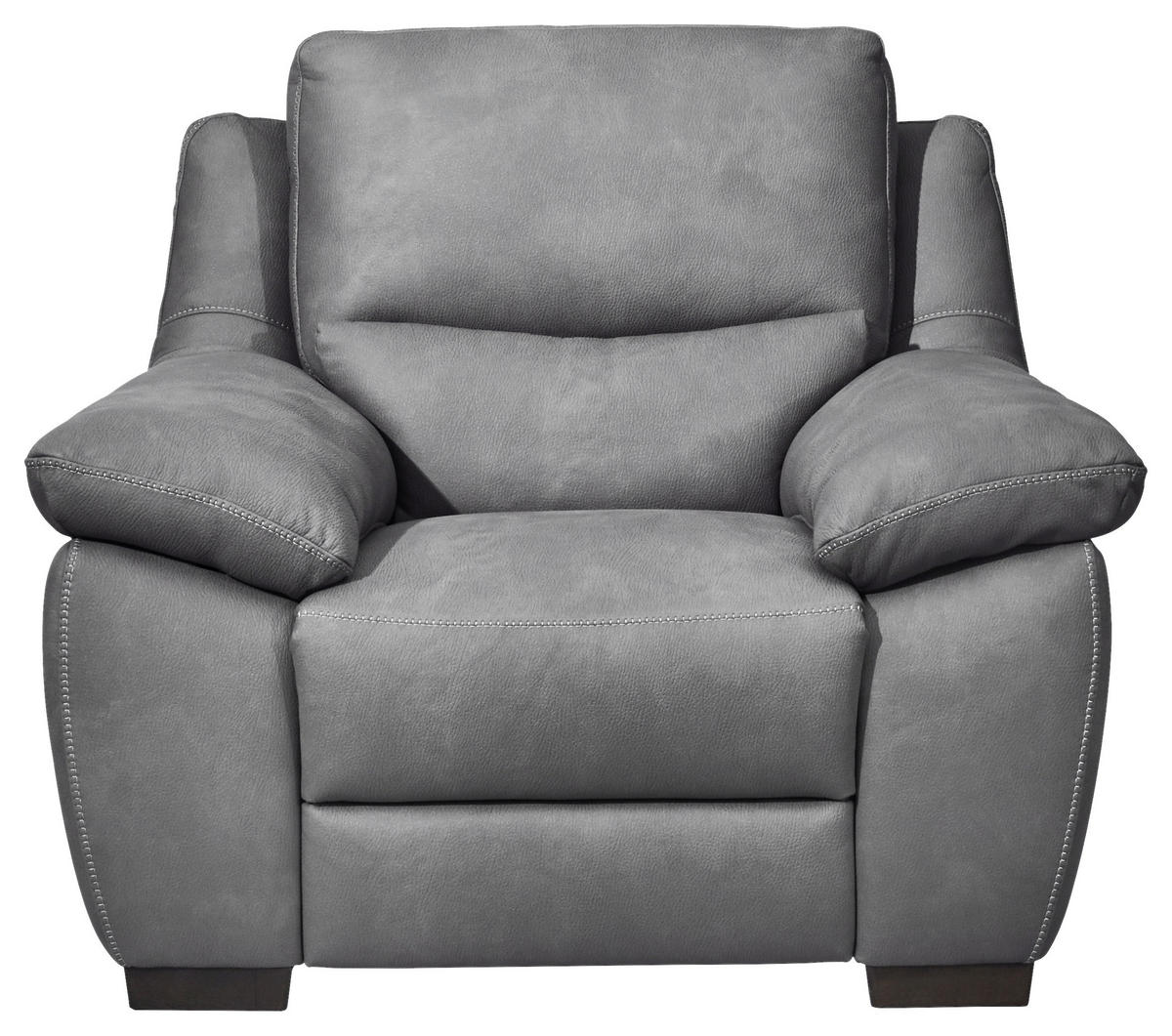 SESSEL in Webstoff Grau  - Wengefarben/Weiß, KONVENTIONELL, Holz/Textil (119/96-157/99cm) - Livetastic