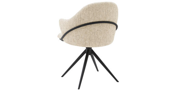 ARMLEHNSTUHL  in beflockt  - Anthrazit/Beige, Design, Textil/Metall (57/84/44,5cm) - Belluti