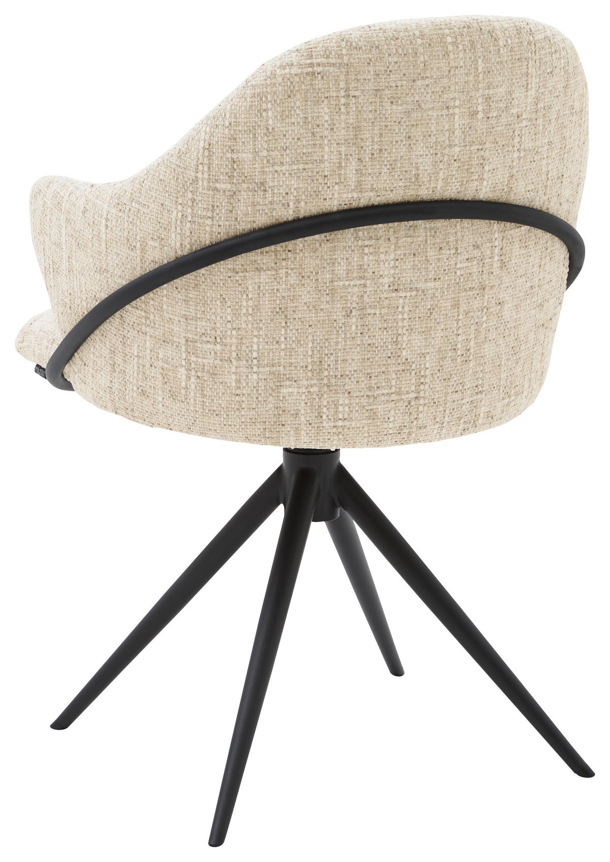 ARMLEHNSTUHL  in beflockt  - Beige/Anthrazit, Design, Textil/Metall (57/84/44,5cm) - Emilio Belluti