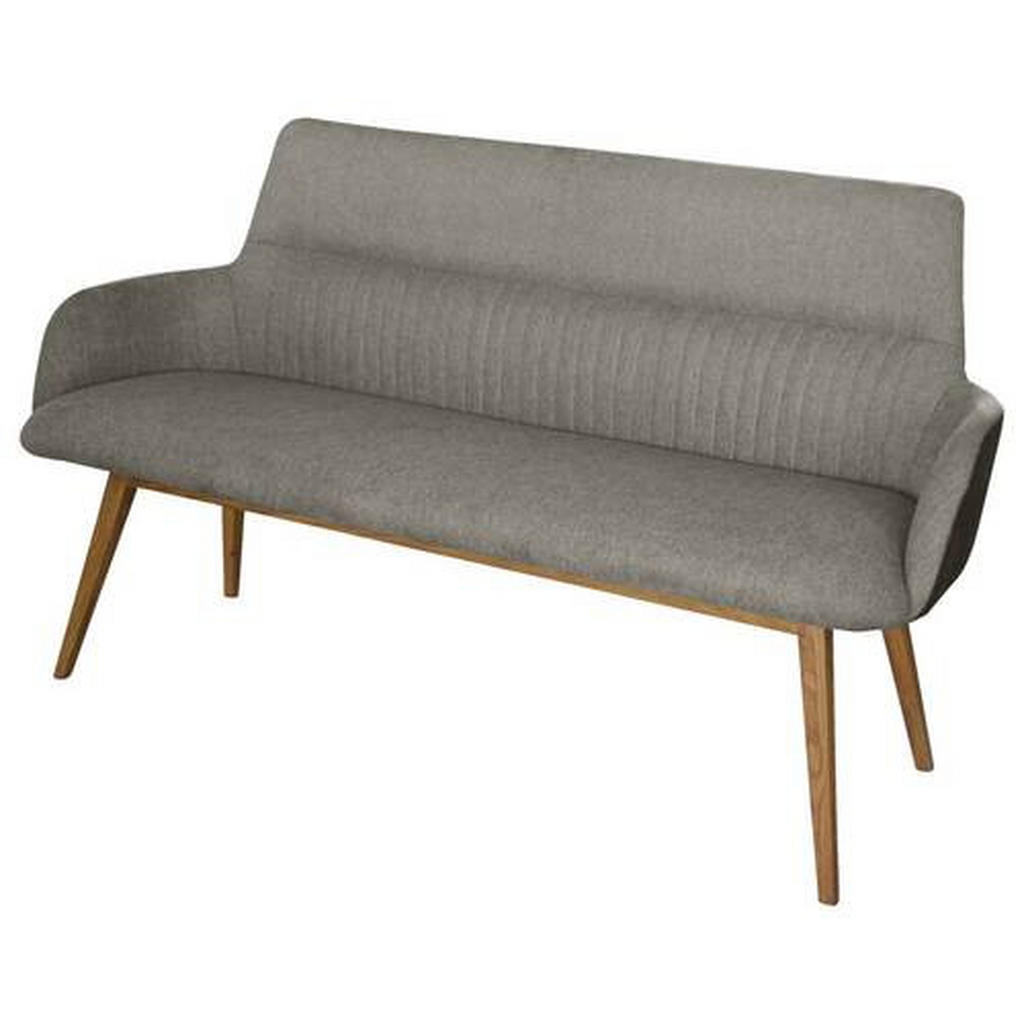 Thumbnail - Linea Natura Sitzbank, Taupe, Eiche, Holz, Textil, Wildeiche, vollmassiv, 2-Sitzer, 157x88x62.5 cm, Esszimmer, Bänke, Si...