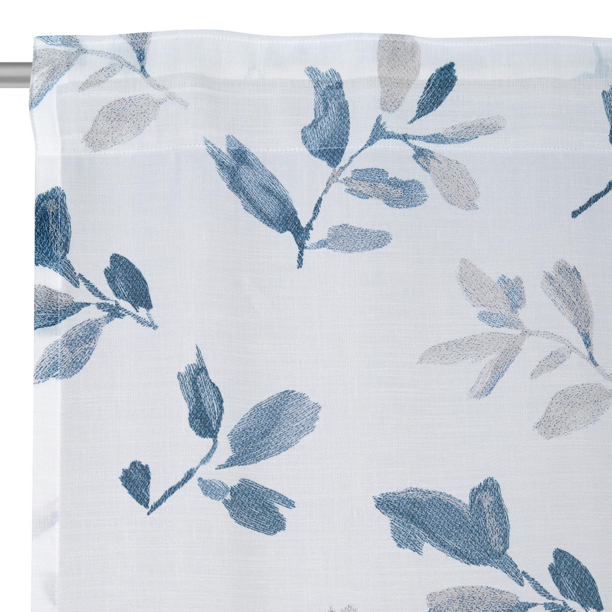 HOTOVÝ ZÁVĚS, poloprůhledné, 140/245 cm - šedá/tmavě modrá, Basics, textil (140/245cm) - Esposa
