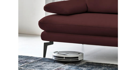 2,5-SITZER  in Echtleder Beere   - Beere/Schwarz, Design, Leder/Metall (196/86/104cm) - Dieter Knoll