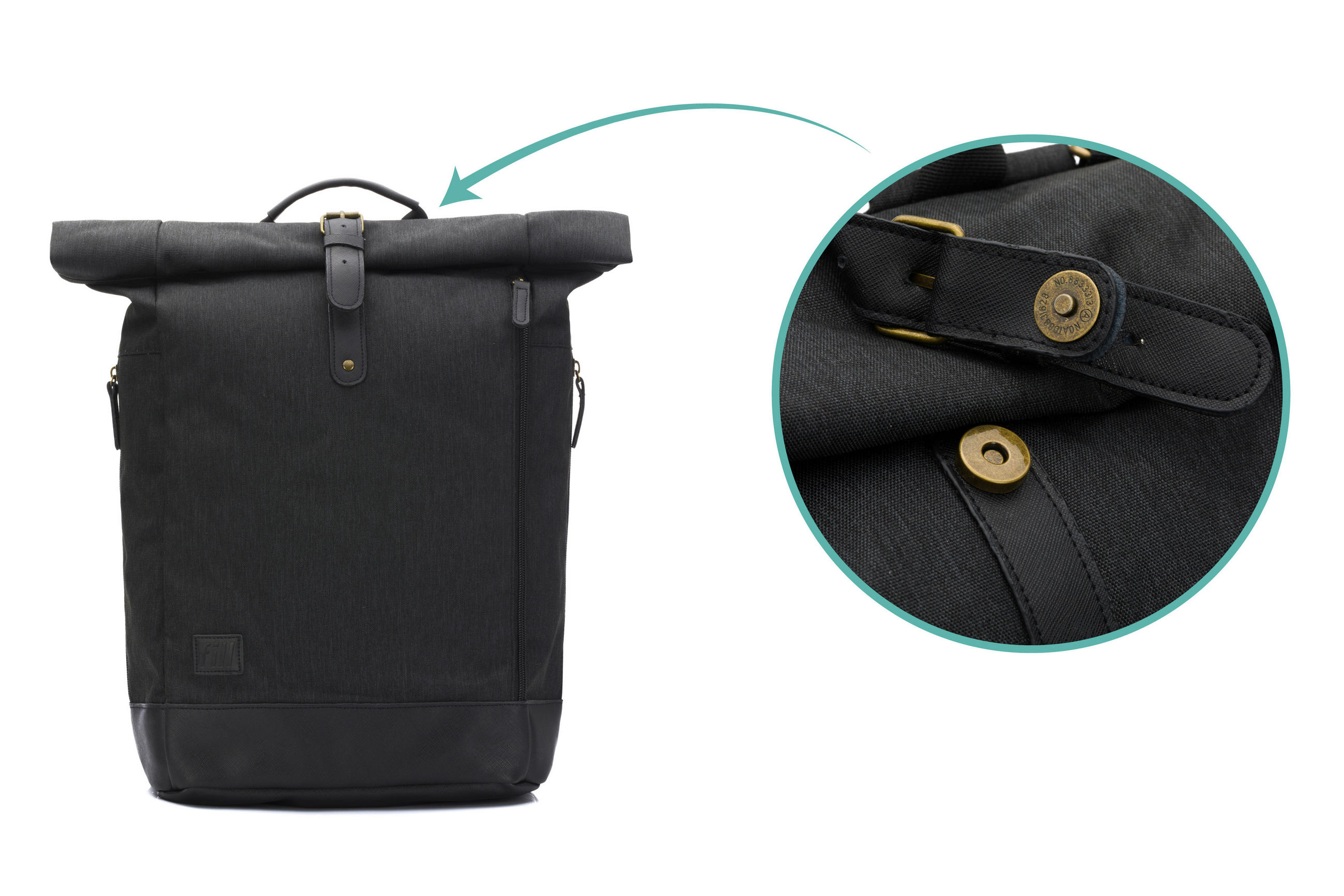 Thumbnail - Fillikid Wickelrucksack, Schwarz, Textil, Leder, Echtleder, 53x39x16 cm, Baby on Tour, Kinderwagen, Wickeltaschen & Wick...