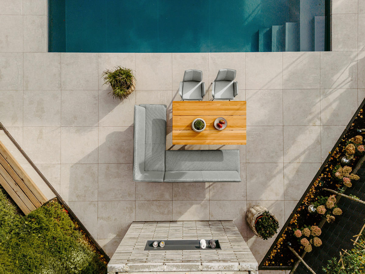 GARTENECKBANK Grau  - Anthrazit/Grau, Design, Textil/Metall (235/170cm)