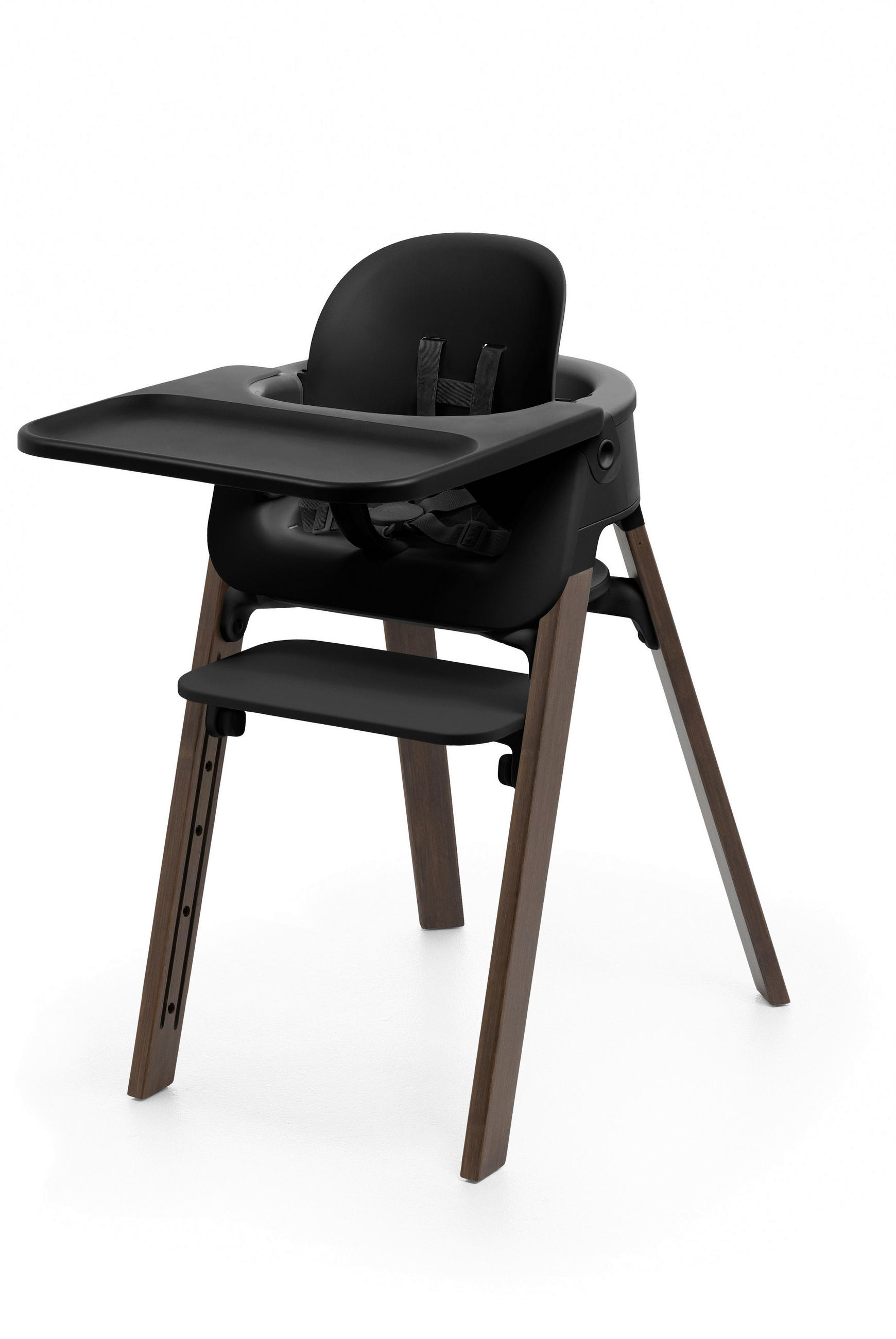SET ZA STOLČEK ZA HRANJENJE  Steps Bundle  86/74/48 cm         črna  - črna, Basics, les (86/74/48cm) - Stokke