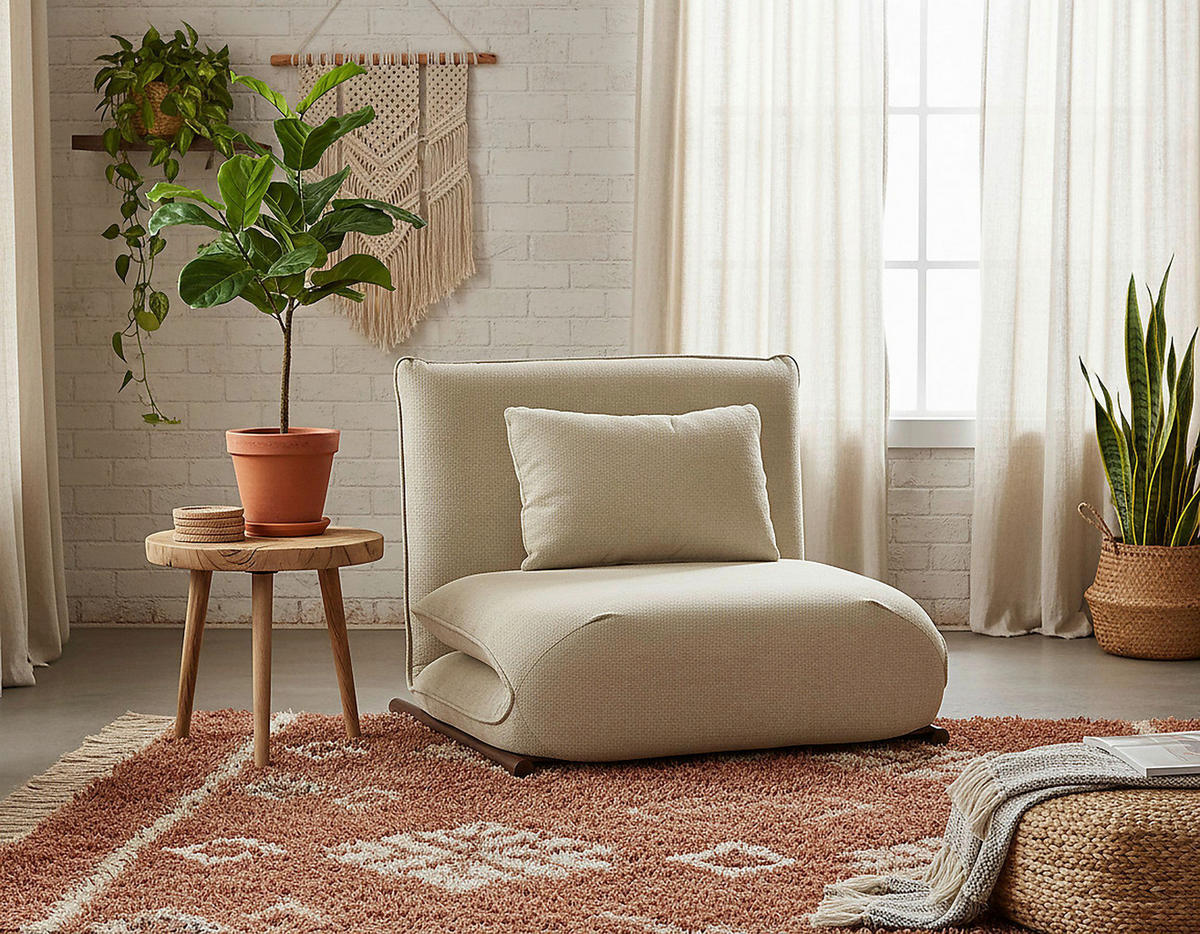 SESSEL in Samt Creme, Dunkelbraun  - Dunkelbraun/Creme, Design, Textil/Metall (93/97/80cm) - MID.YOU