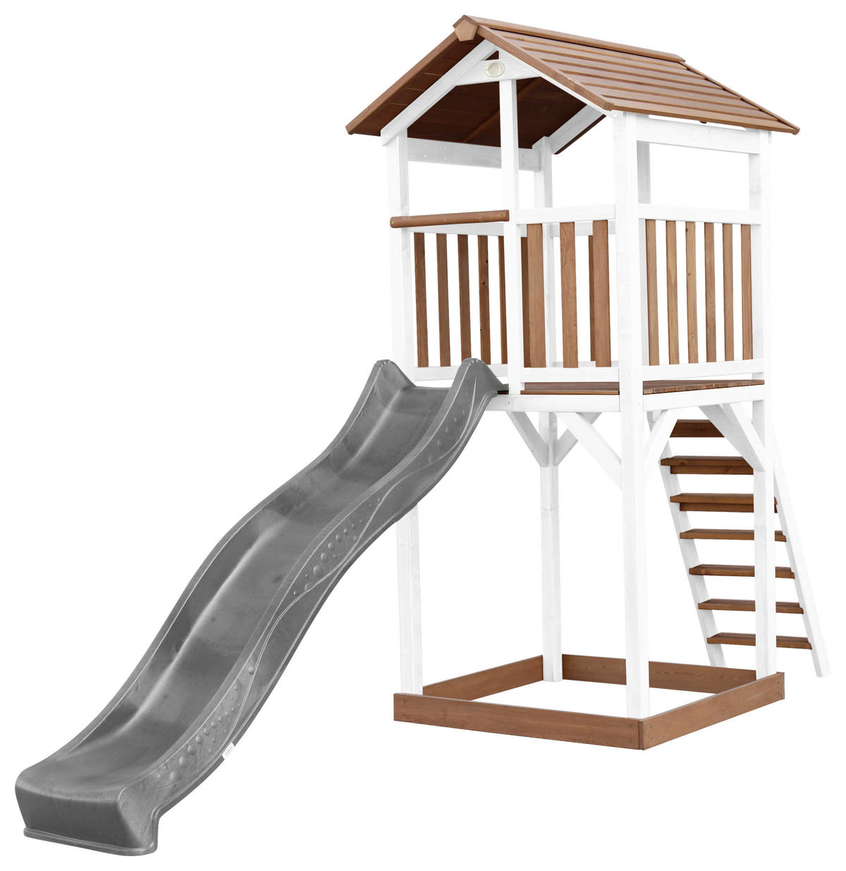 SPIELTURM 111,2/241,9/349 cm  - Weiss/Braun, Konventionell, Holz/Kunststoff (111,2/241,9/349cm)