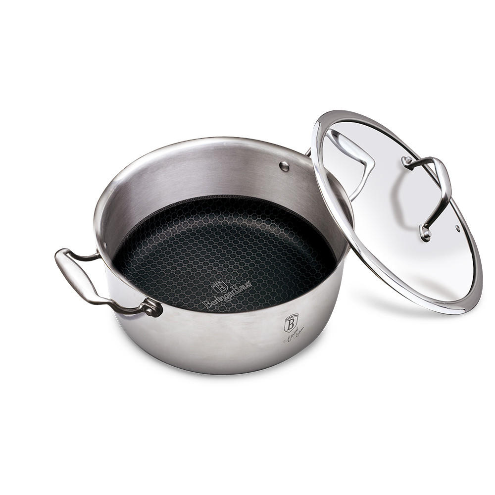 LONAC ZA KUHANJE  4,1 l  Eternal  - boje oplemenjenog čelika/prozirno, Basics, staklo/metal (24/11,5cm) - Berlinger Haus