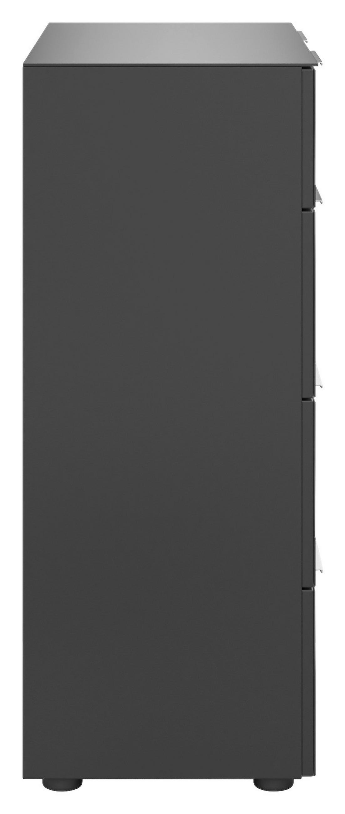 KOMMODE Style  in 90/99/40 cm  - Chromfarben/Anthrazit, Basics, Glas/Holzwerkstoff (90/99/40cm)