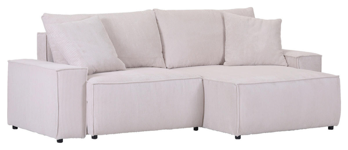 HÖRNSOFFA i manchester beige  - beige/svart, Klassisk, textil/plast (250/153cm) - MID.YOU