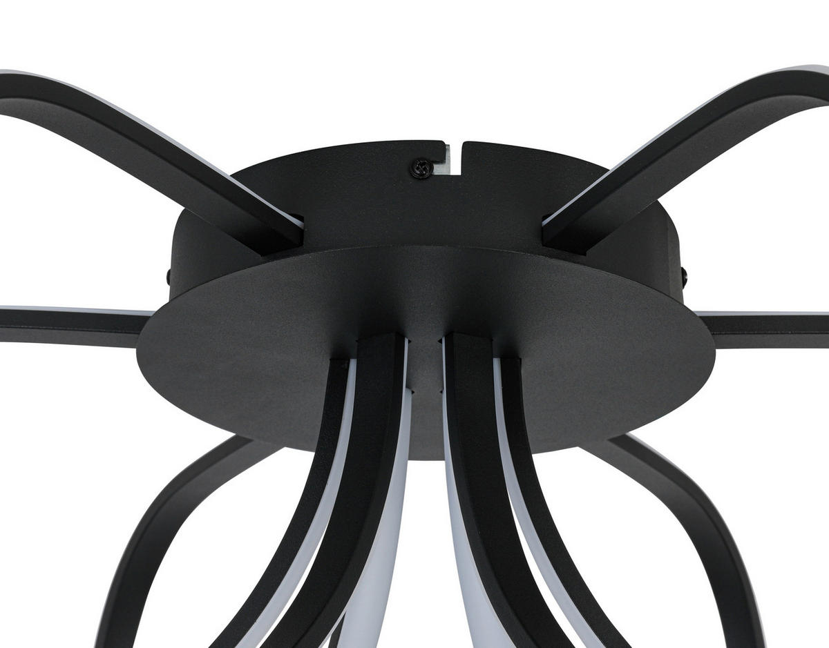 DECKENLEUCHTE  55/22 cm    - Schwarz, Trend, Kunststoff/Metall (55/22cm) - Collett's Monde