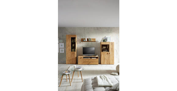 WANDBOARD in 132/24/22 cm Eichefarben - Eichefarben, Design, Glas/Holz (132/24/22cm) - Hom`in