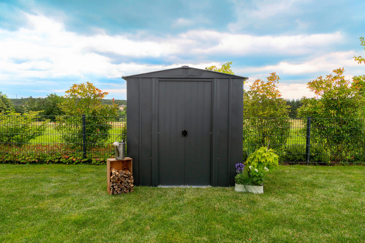 DOMČEK NA NÁRADIE   - sivá, Basics, kov (194/191/151cm)