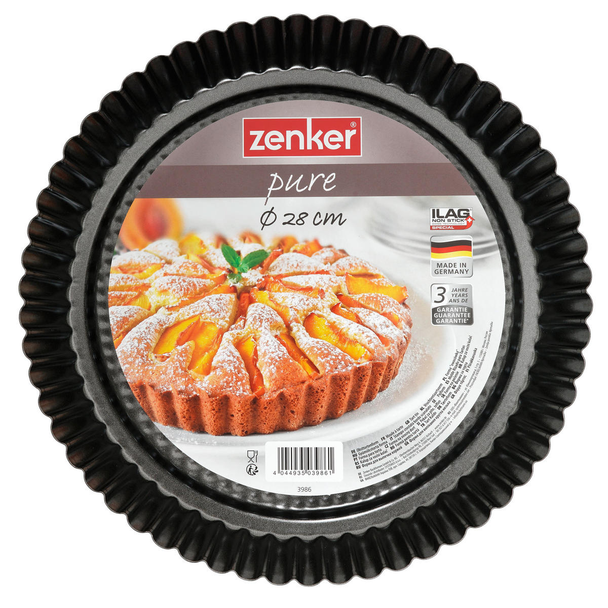 FORMA NA OVOCNÝ KOLÁČ  28/28/3,5 cm - čierna, Basics, kov (28/28/3,5cm) - Zenker