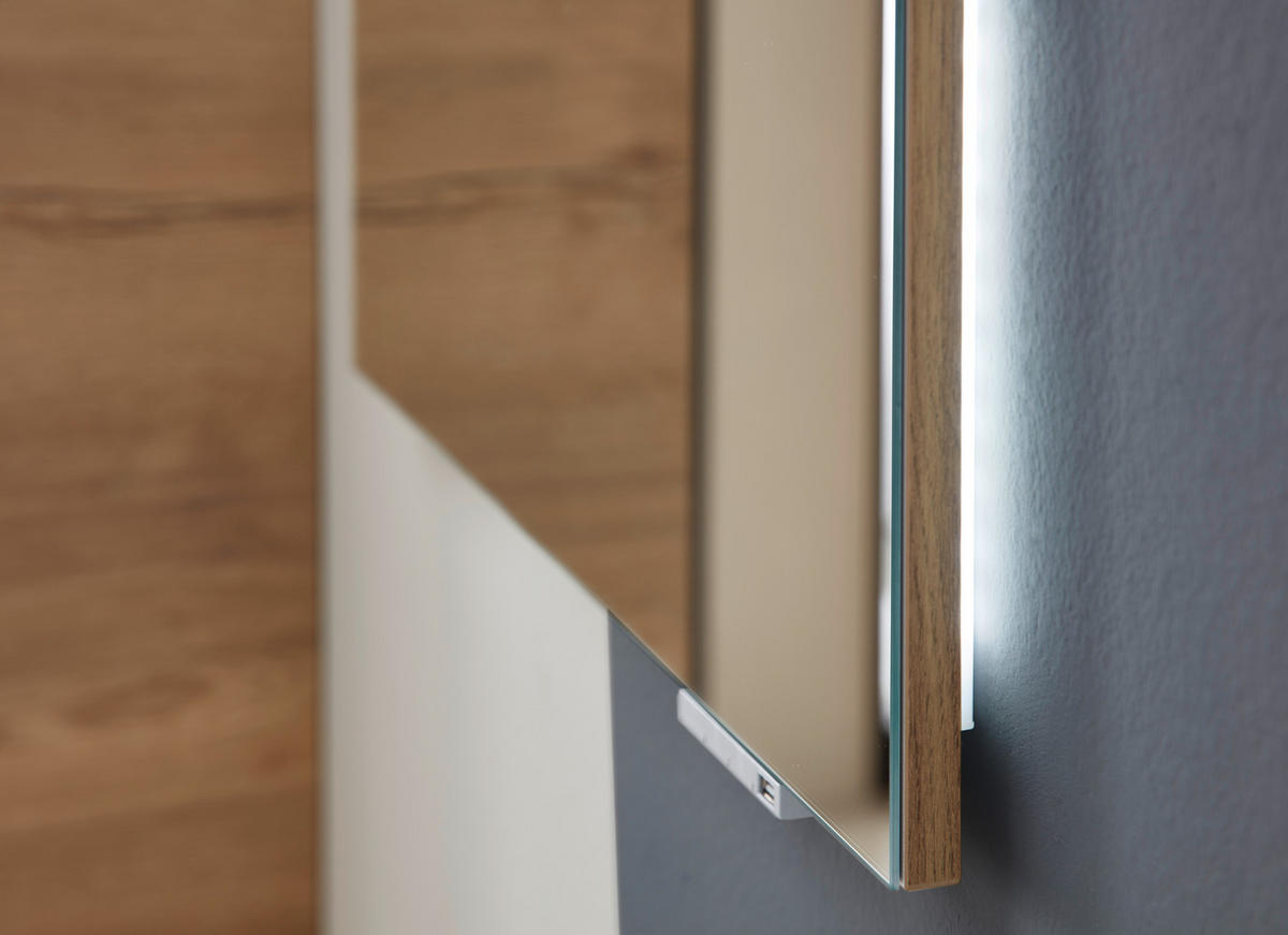 BADEZIMMERSPIEGEL 70/70/3,2 cm  - Eichefarben, KONVENTIONELL, Glas/Holzwerkstoff (70/70/3,2cm) - Sadena