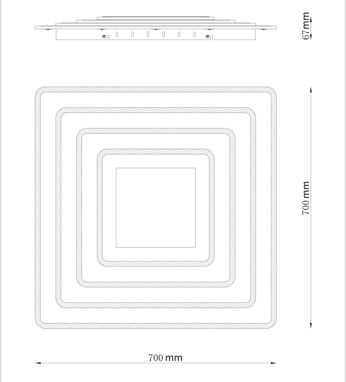 LED-DECKENLEUCHTE 60 W    70/70/6,7 cm  - Weiss/Opal, Design, Kunststoff/Metall (70/70/6,7cm) - Globo