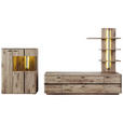 WOHNWAND  in Anthrazit, Eichefarben  300/181/50 cm  - Eichefarben/Anthrazit, KONVENTIONELL, Glas/Holzwerkstoff (300/181/50cm) - Cantus