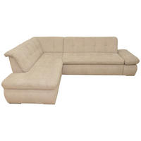 ECKSOFA in Mikrofaser Beige  216/273 cm  - Chromfarben/Beige, KONVENTIONELL, Textil/Metall (216/273cm) - MID.YOU
