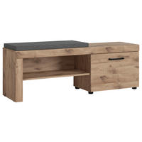 GARDEROBNA KLOP barve hrasta, temno siva - temno siva/barve hrasta, Design, kovina/umetna masa (140/51,9/37,9cm) - Carryhome