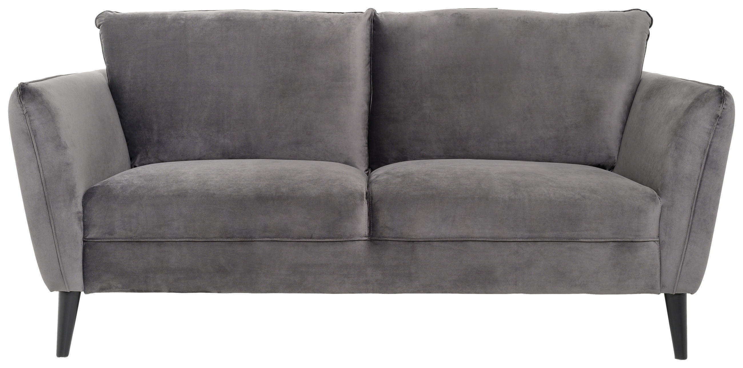2-SITS SOFFA i trä, textil mörkgrå  - mörkgrå/svart, Basics, trä/textil (169/85/90cm) - Hom`in