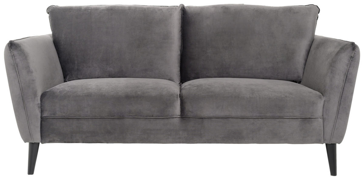 2-SITS SOFFA i trä, textil mörkgrå  - mörkgrå/svart, Basics, trä/textil (169/85/90cm) - Hom`in