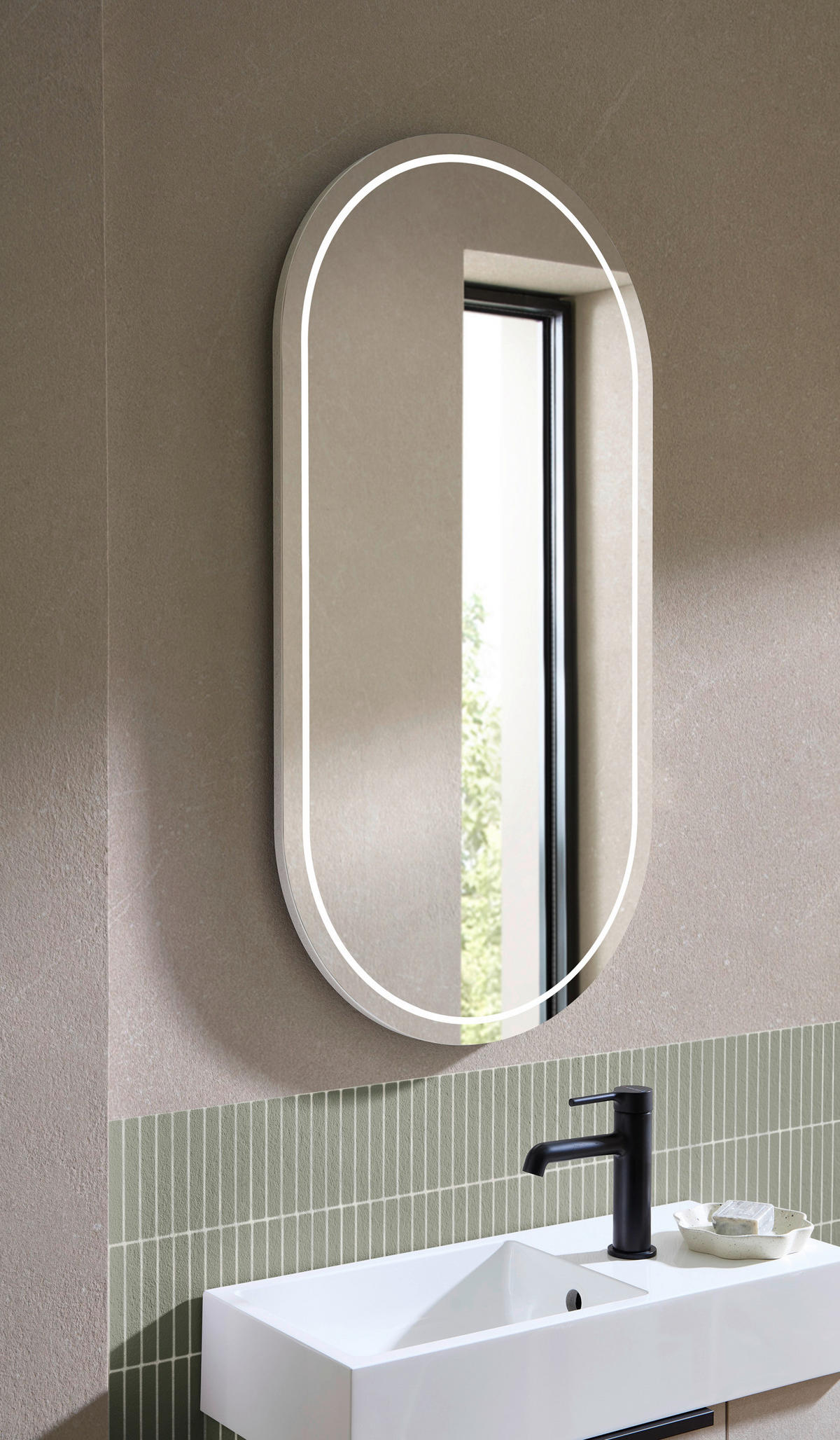 BADEZIMMERSPIEGEL 45,1/90,1/3,2 cm  - Silberfarben, KONVENTIONELL, Glas (45,1/90,1/3,2cm) - Dieter Knoll