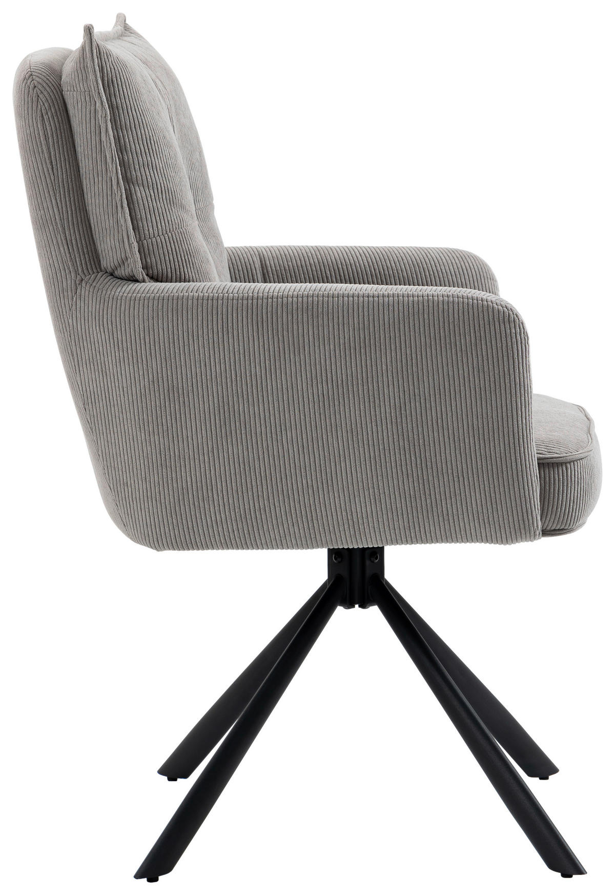 ARMLEHNSTUHL  in Eisen Cord  - Taupe/Schwarz, Design, Textil/Metall (60/95/67cm) - Novel