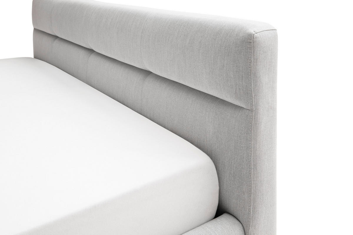 POLSTERBETT Lotte Bettkasten, Lattenroste 160/200 cm  in Hellgrau  - Eichefarben/Birkefarben, KONVENTIONELL, Holz/Textil (160/200cm) - Boxxx