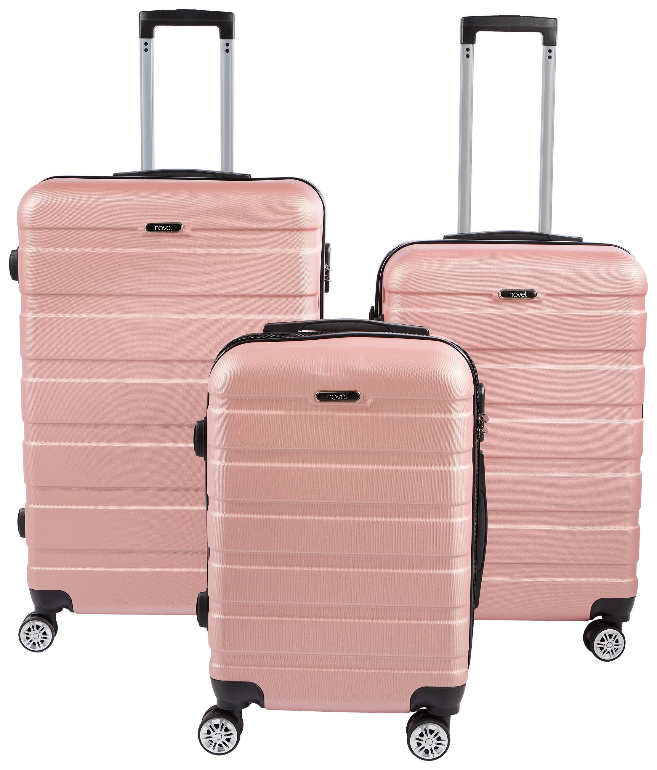 REISEKOFFERSET Roségold 3-teilig  - Roségold, LIFESTYLE, Kunststoff/Metall - Novel