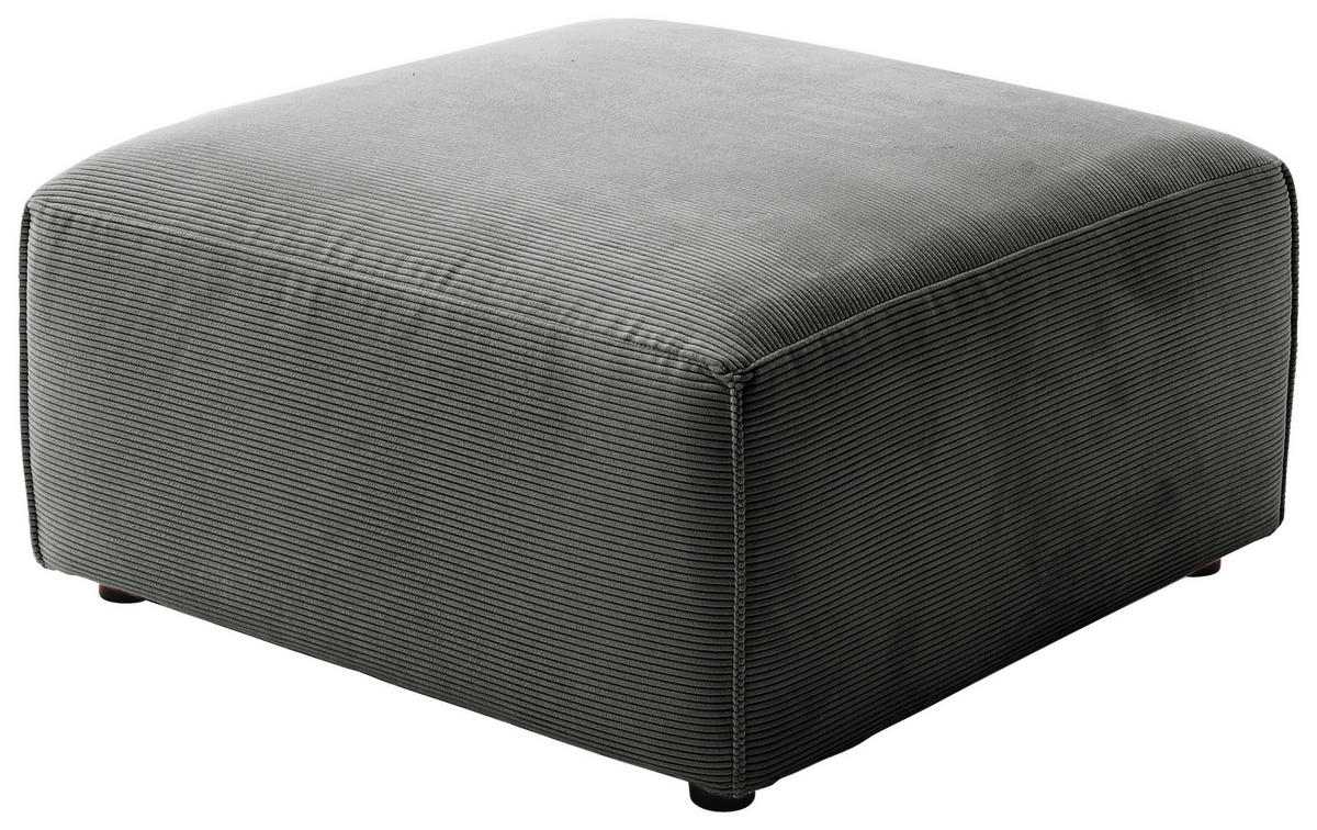 HOCKERTextil Anthrazit  - Anthrazit/Schwarz, Design, Kunststoff/Textil (80/42/80cm) - Pure Home Lifestyle