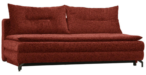 SCHLAFSOFA in Chenille, Plüsch Rostfarben - Rostfarben/Schwarz, MODERN, Textil/Metall (208/73/92/102cm) - Novel