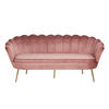 3-SITZER-SOFA in Samt Rosa  - Goldfarben/Rosa, MODERN, Textil/Metall (180/78/76cm) - Livetastic