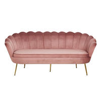 3-SITZER-SOFA Samt Rosa  - Goldfarben/Rosa, MODERN, Textil/Metall (180/78/76cm) - Livetastic