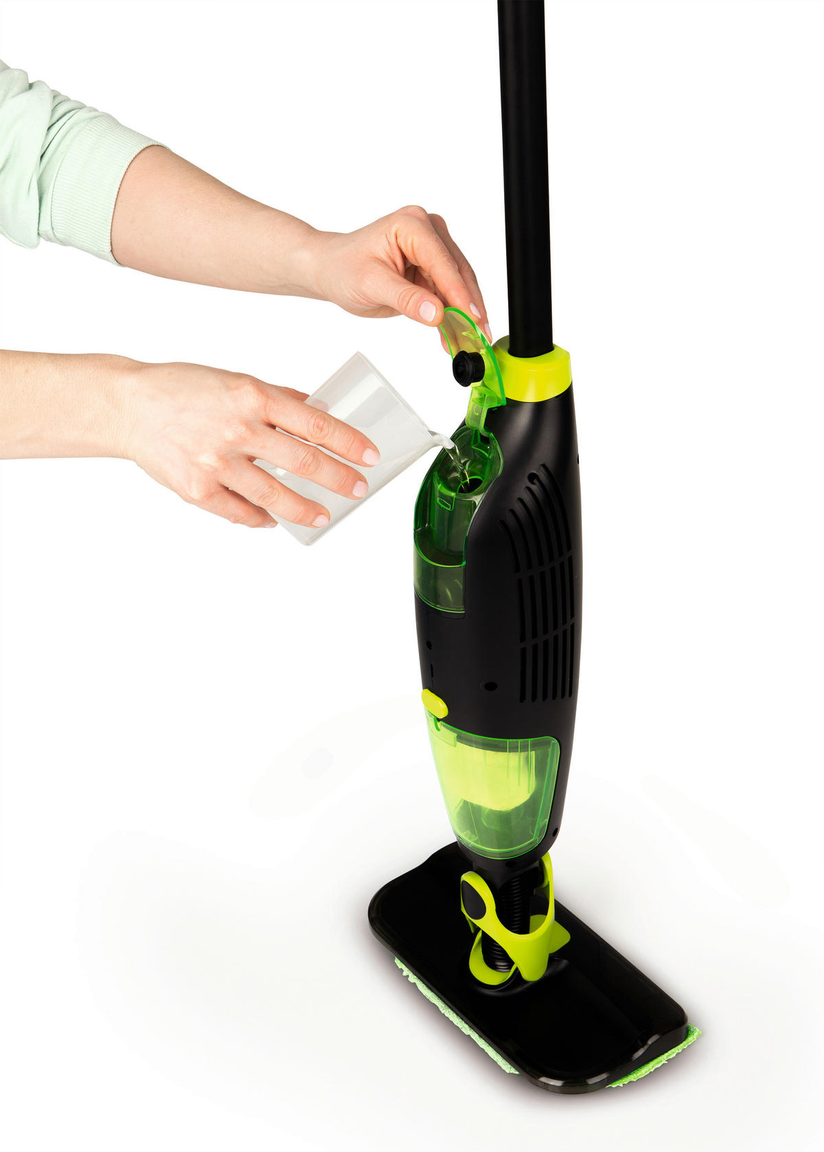 MOP - černá/zelená, Basics, textil/plast (13/24/121cm)