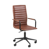 SNURRSTOL  i läderimitation brun  - brun/svart, Modern, metall/textil (58/103/45cm) - Best Price