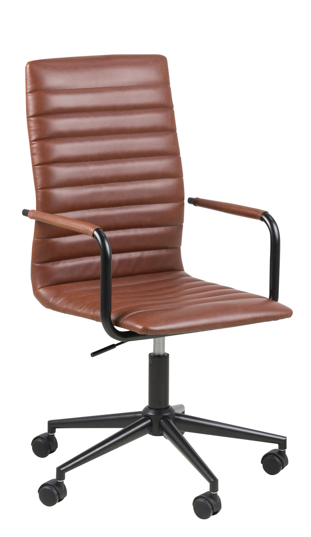 SNURRSTOL  i läderimitation brun  - brun/svart, Modern, metall/textil (58/103/45cm) - Best Price