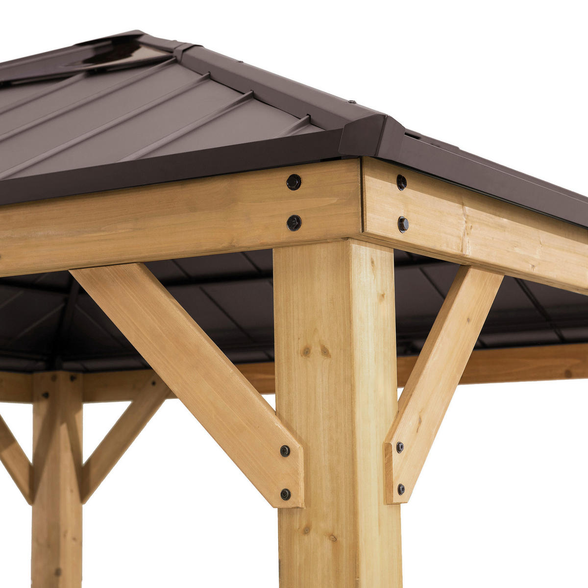 PAVILLON 336/287/336 cm   - Dunkelbraun/Lärchefarben, Basics, Holz/Kunststoff (336/287/336cm)