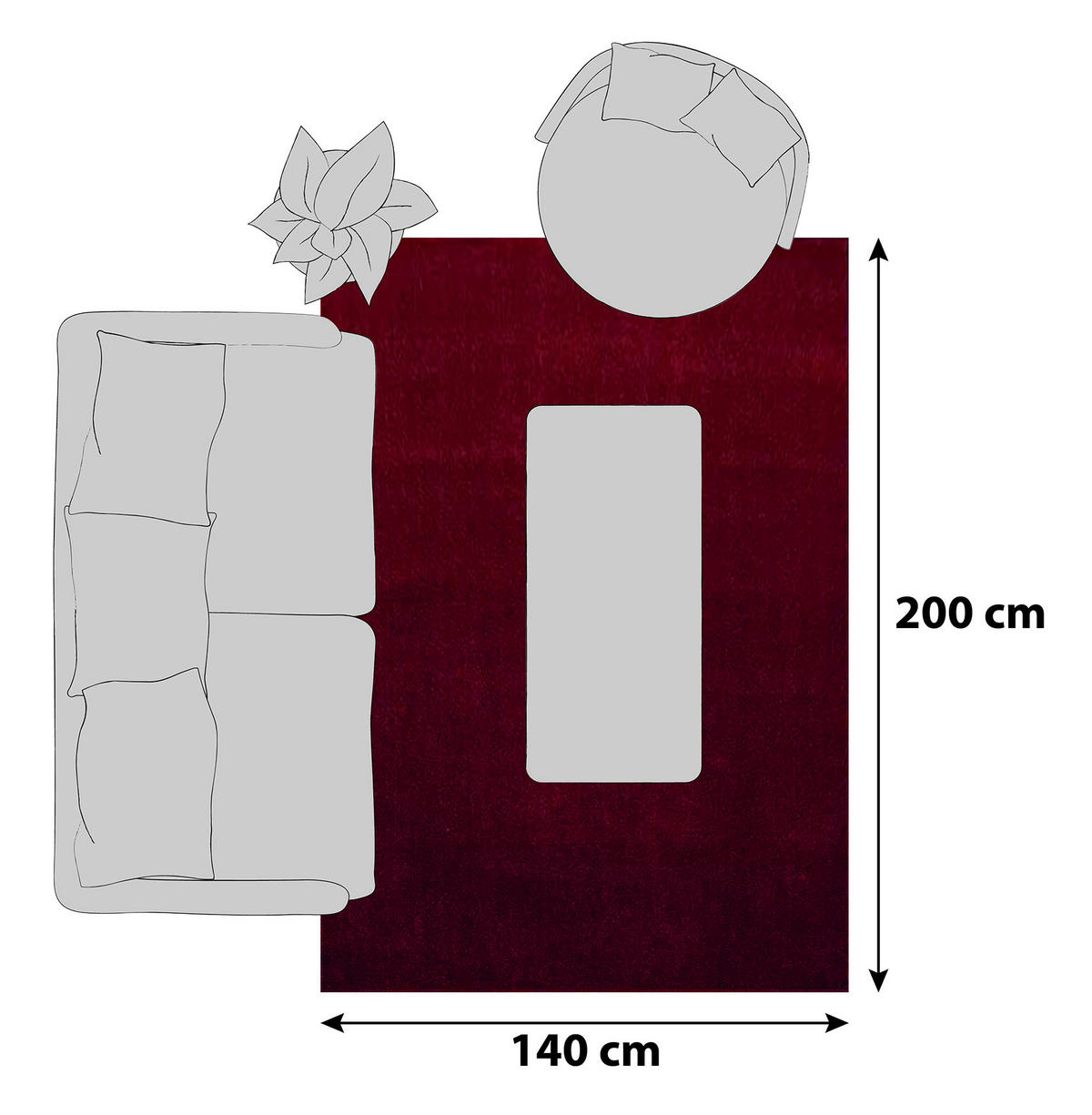 RYAMATTA 140/200 cm ATA 7000  - röd, Design, textil (140/200cm) - Novel
