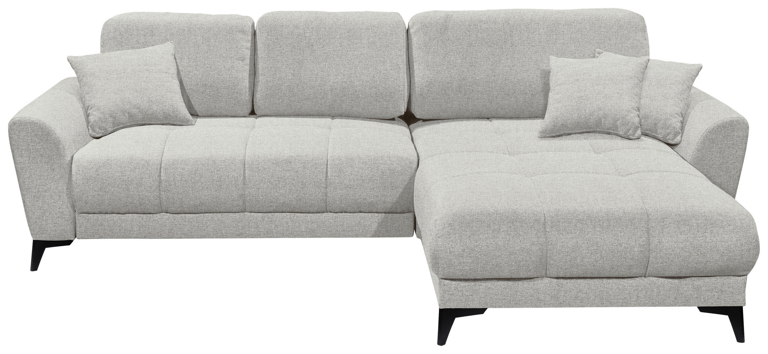 ECKSOFA Creme Webstoff  - Creme/Schwarz, KONVENTIONELL, Kunststoff/Textil (281/189cm) - Carryhome
