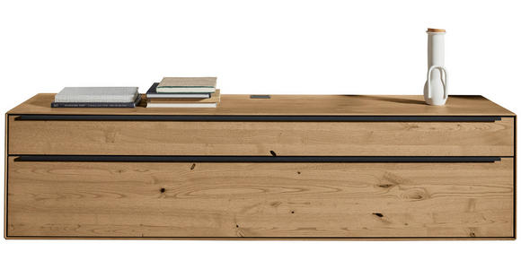 LOWBOARD Kastanienfarben  182/47,1/47,1 cm  - Kastanienfarben/Anthrazit, Natur, Holz/Metall (182/47,1/47,1cm) - Valnatura