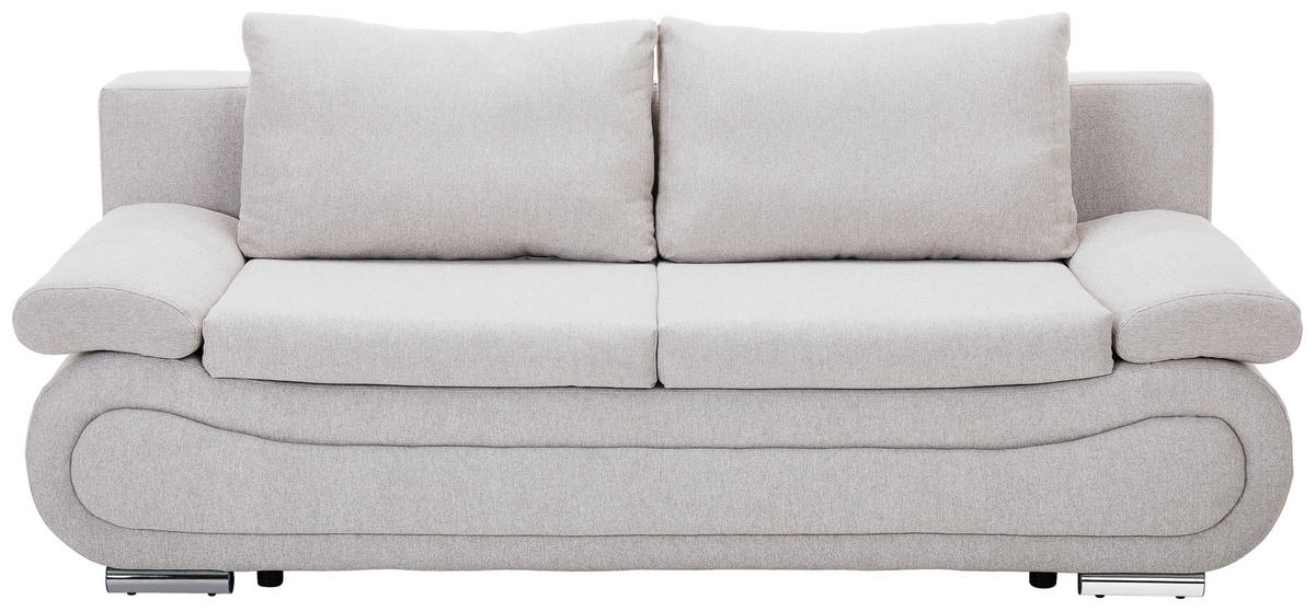 SCHLAFSOFA Jacquard Beige  - Chromfarben/Beige, Design, Textil (200/78/90cm) - Venda