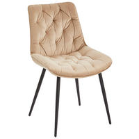 STUHL Samt Taupe Pappel Sperrholz  - Taupe/Schwarz, MODERN, Holz/Textil (52/85/59cm) - Livetastic