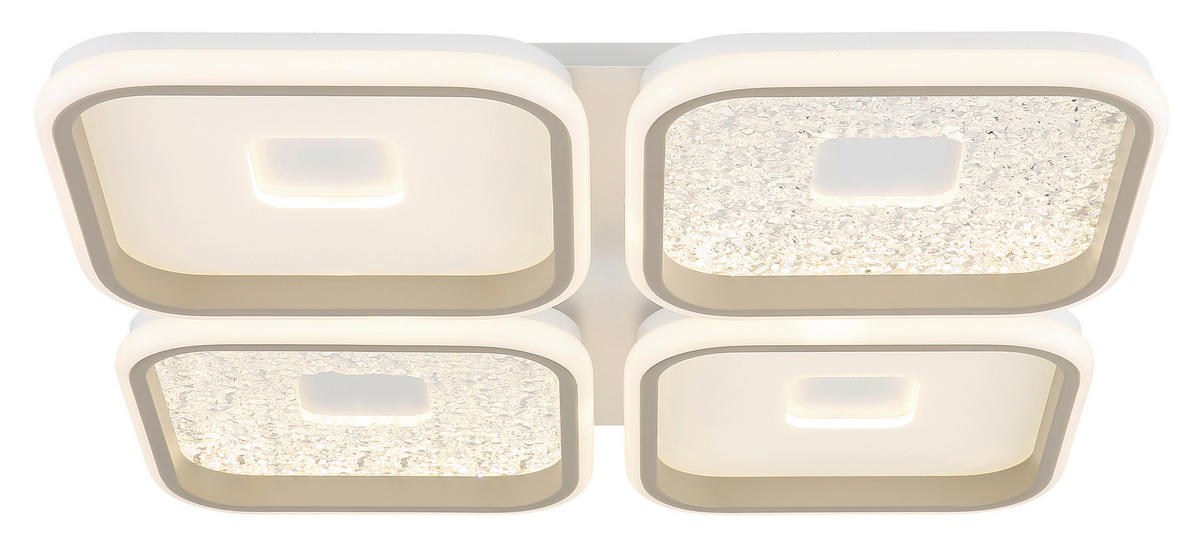 LED-DECKENLEUCHTE 54/54/7,8 cm   - Sandfarben/Klar, Design, Kunststoff/Metall (54/54/7,8cm) - Globo